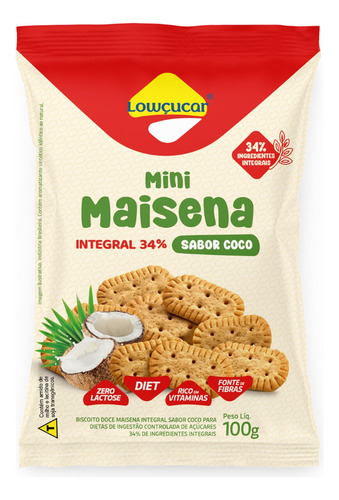 Mini Maisena Diet Lowçucar 100g Sabores Variados Kit Com 12