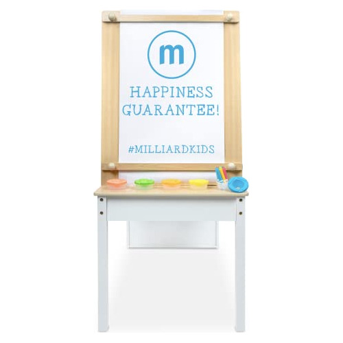 Milliard Juo De Mesa De Arte 2 En 1 Para Niños Y Caballete D
