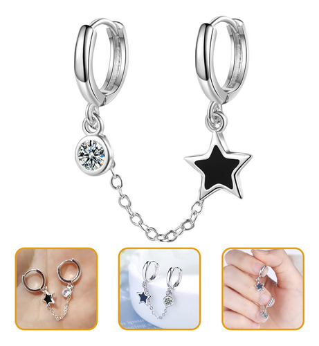Pendientes De Cadena For Mujer, Pendientes De Doble Piercin