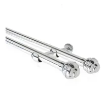 Comprar Kit Varão 2,10 Metros Duplo Cromado 28 Mm 19mm Cortinas