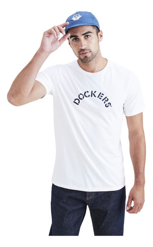 Polera Graphic Tee Slim Fit Blanca Con Logo 