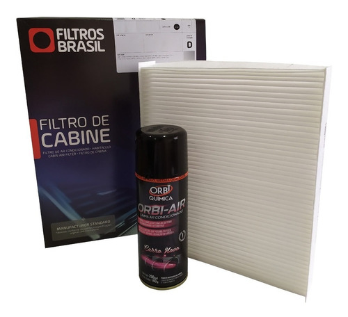 Kit Filtro De Ar Condicionado Cabine Elemento Da Caixa De Pólen + Higienizador - Saveiro G5 G6 De 2008 Em Diante