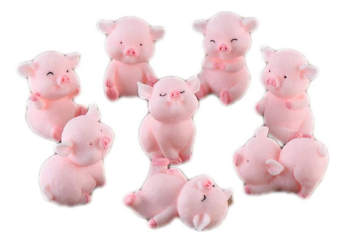 8 Pzas Figuritas De Cerdo En Miniatura Lindas Figuras De Jug