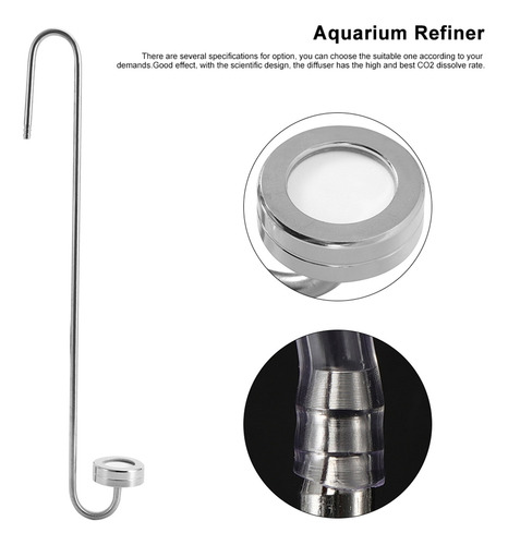 Difusor De Tanque De Peixes De 30 Cm, Espelho De Aço Inoxidá