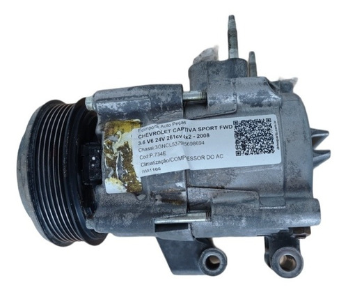 Imagem 1 de 6 de Compressor Do Ar-condicionado Gm Captiva Sport 4x2 3.6 2008
