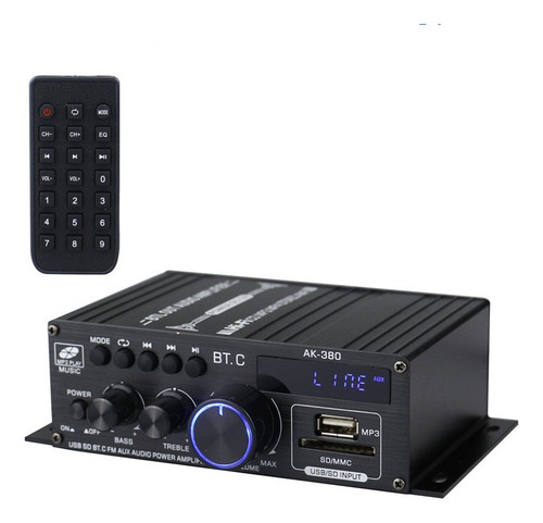 Amplificador Estéreo Bluetooth Completo Hifi De 800w