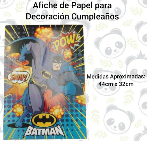 Afiche Para Piñata Cumpleaños Precio Por 2 Batman