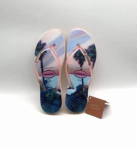 Sandalias Havaianas Dama Rosa Estilo Tropical