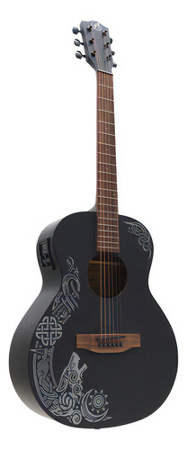 Guitarra Electroacústica Bamboo Ga38 Nordic Wolf Eq Y Funda Color Negro Material del diapasón Nogal Orientación de la mano Diestro
