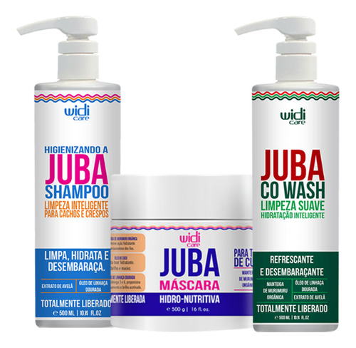 Kit Juba Sh 500ml + Masc 500ml + Co Wash Creme De Limpeza