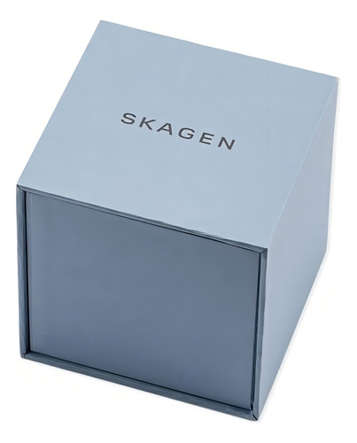 Relógio Skagen Masculino Minimalista Prata Analógico Skw6279 Cor do bisel Prateado Cor do fundo Azul-marinho