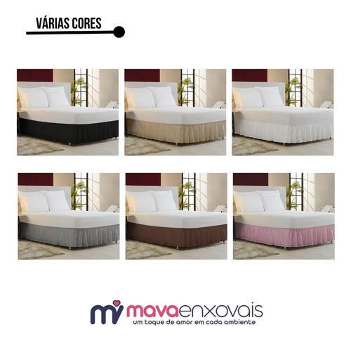 Saia Box Para Cama Casal Padrão Franzida - Promoção