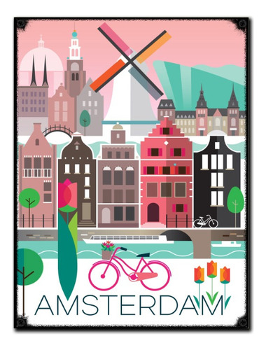 #37 - Cuadro Vintage 30 X 40 - No Chapa Ámsterdam Poster 