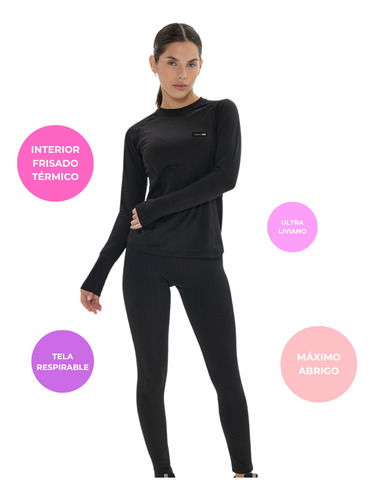 Conjunto Termico Frisado Dama Primera Piel Deportivo Oslo