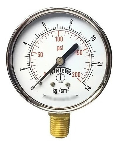 Manómetro Winters Diam 100mm Rosca 1/2bspt 0-14kg Pem225r3r1