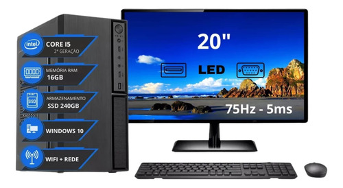 Computador Completo I5 16gb Ssd 256gb Monitor Mouse Teclado