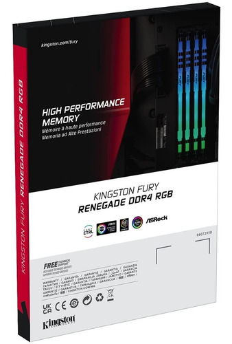 Imagen 7 de 9 de Memoria Ram Ddr4 8gb 3600mhz Kingston Fury Renegade Rgb