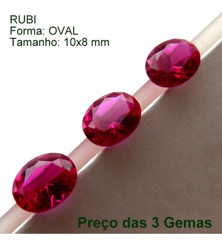 Rubi Oval Pedra Preciosa Preço Das 3 Gemas 10x8 Mm Oval 3164