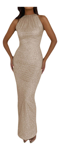 Nnnn Vestido De Noche Liso Tipo Camis Para Mujer, Sin