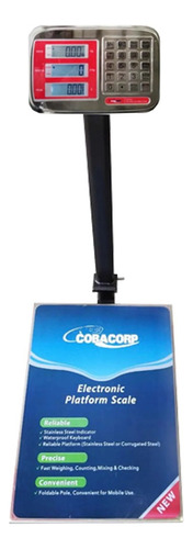 Báscula Comercial Digital Cobacorp Bcr-150 150kg Con Mástil 110v Naranja 49 cm X 39 cm
