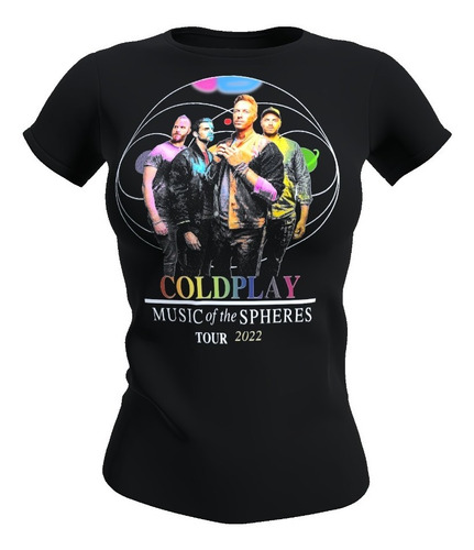 Polera Mujer Coldplay, Music Of The Spheres, 100% Algodón 