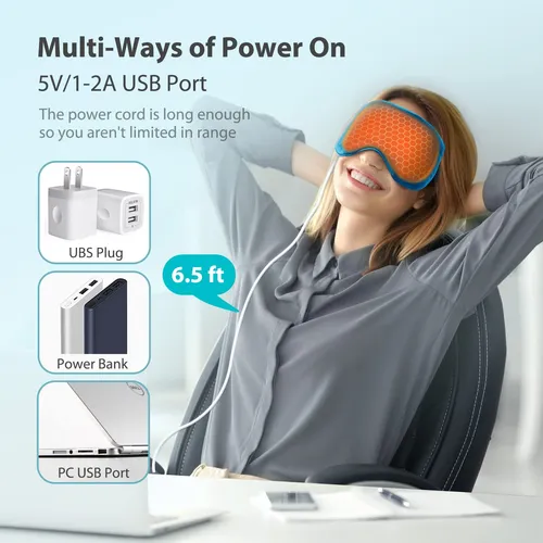 Mascarilla Térmica Ezona Usb Electric Para Ojos Secos, Migra