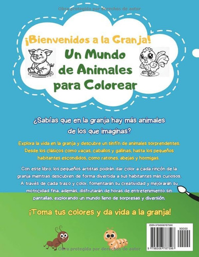 Libro Para Colorear De Animales De Granja Para Niños: Una Ac
