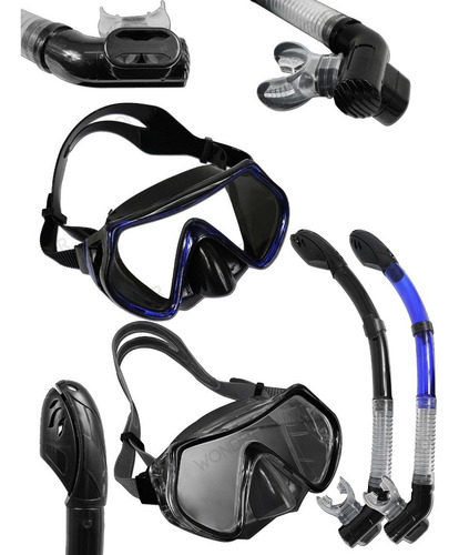 Kit Profesional Careta Mas Snorkel De Buceo, Careteo O Pesca