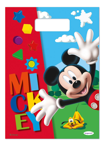 Bolsa Papel Mickey Mouse 26x19 Cm / Paquete X 1