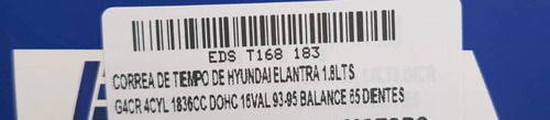 Correa De Tiempo De Hyundai Elantra 1.8lts G4cr 4cyl 1836cc