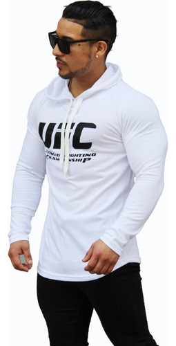 Polera Long Fit / Manga Largas Con Capucha Ufc