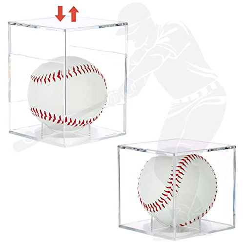 Lranfow Baseball Case Display Case, 2 Pack Baseball Holder U