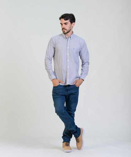 Camisa Hombre Rayada Brooksfield Bolsillo Regular Fit 3582b