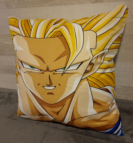 Goku Saiyajin 3 Dbz Funda Felpa Para Cojín Almohada 45x45cm