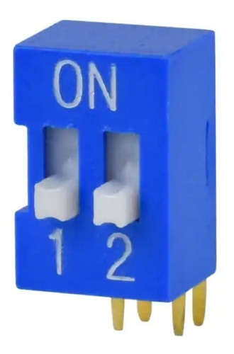 Interruptor Dip Switch 2 Posiciones 2.5mm Azul