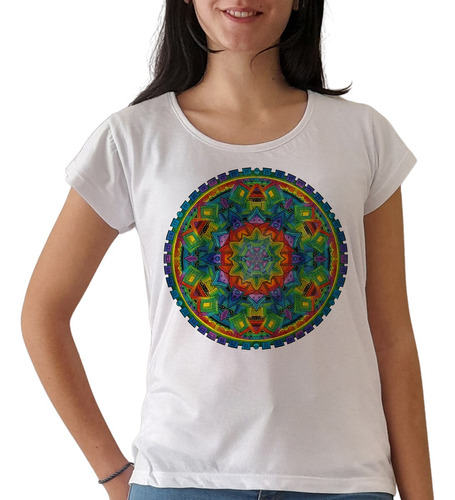 Remera Mandala Mujer Yoga Meditación 07 Purple Chick