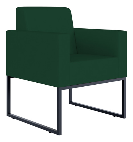 Poltrona Decorativa Sala E Recepção Helô Suede Verde Musgo Cor Verde-musgo Desenho do tecido Liso