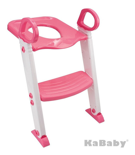 Assento Redutor Escada Troninho Infantil Vaso Sanitario Cor Rosa