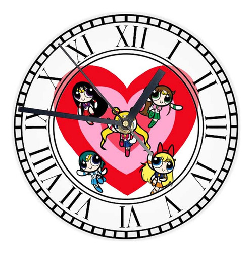 Reloj Redondo Madera Brillante Sailor Moon Mod 24