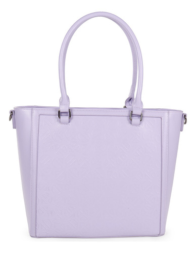 Bolsa Tote Cloe Para Mujer Con Charm Material Vegano Color Lila