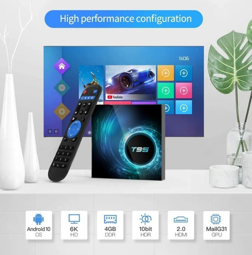 Tv Box T95 Convertidor A Smart Tv 4gb Ram 64gb Rom Router