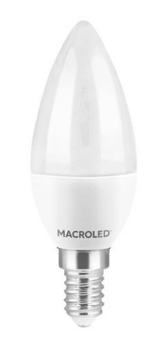 Macroled Lampara Led Vela C37 6w Blanco Cálido 3000k E14