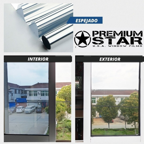 Imagen 2 de 4 de Rollo Film Espejado 1.52 X 1 Mts Linea Profesional