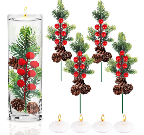 Relleno Flotante De Vaso De Navidad  4 Sets Decoracione...