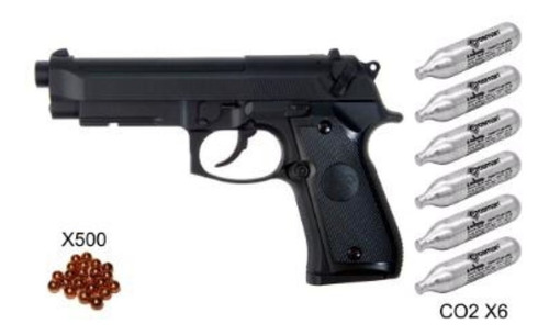 Pistola Stinger P92 Potenciada Semi Automática +500bal+6 Co2