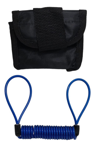 Kit Bolsa Cabo Lembrete Para Trava Disco Freio Com Alarme Cor Azul