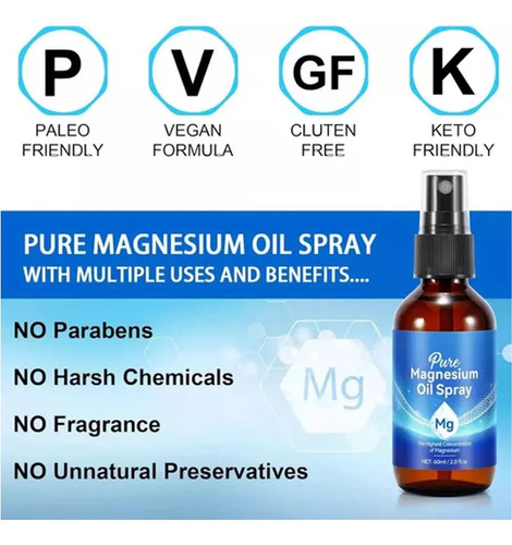 Spray De Aceite De Magnesio Pure Magnesio Topic Spray