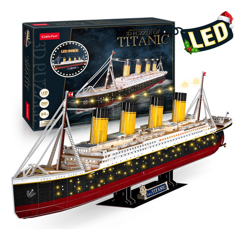 Puzzle 3d Cubicfun Led Titanic, Barco Grande De 35 Pulgadas