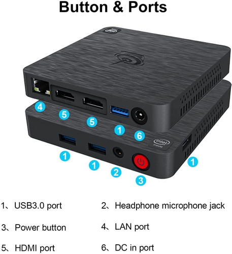 Imagen 3 de 8 de Mini Pc Intel Celeron Windows 10 4gb Ram 64gb Beelink T4 Pro