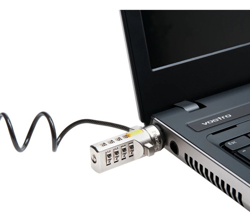 Cadeado Para Notebook Com Senha De 4 Dígitos E Cabo De Aço
